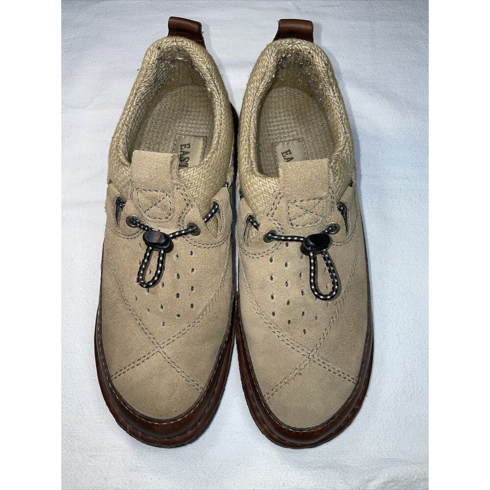 Eastland Shoes Womens 7 M Hikers  Beige Leather Low Top Pull cord Slip On Nice
